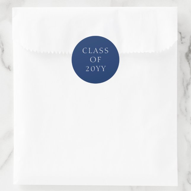 Autocollant rond bleu de l'année personnalisée (Sac)