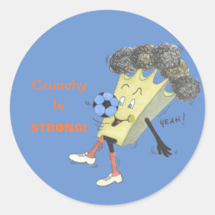 Autocollant rond brillant "de Bruno de brocoli"