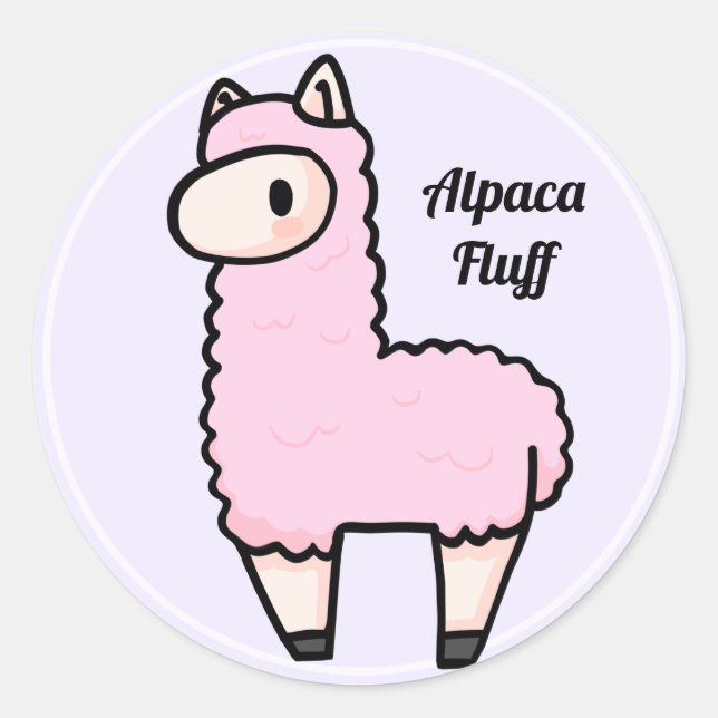 Autocollant rond classique Alpaca fluff (Devant)