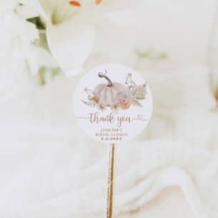 Autocollant rond classique Boho citrouille de reme