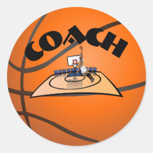 Autocollant rond classique de basket-ball