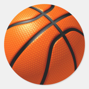Autocollant rond classique de basket-ball