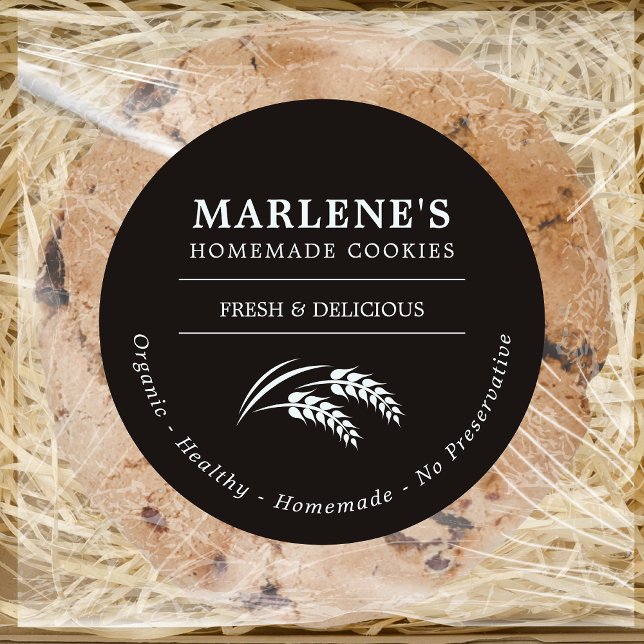 Autocollant rond classique de boulangerie artisana (Créateur téléchargé)