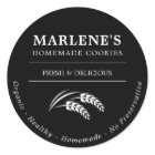 Autocollant rond classique de boulangerie personna