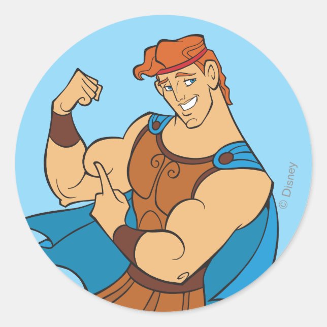Autocollant rond classique de flexion de biceps d' (Devant)