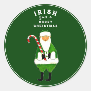 Autocollant rond classique de Noël irlandais