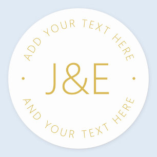 Autocollant rond classique de texte personnalisabl
