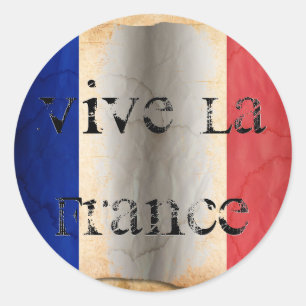 Autocollant rond classique du drapeau de la France