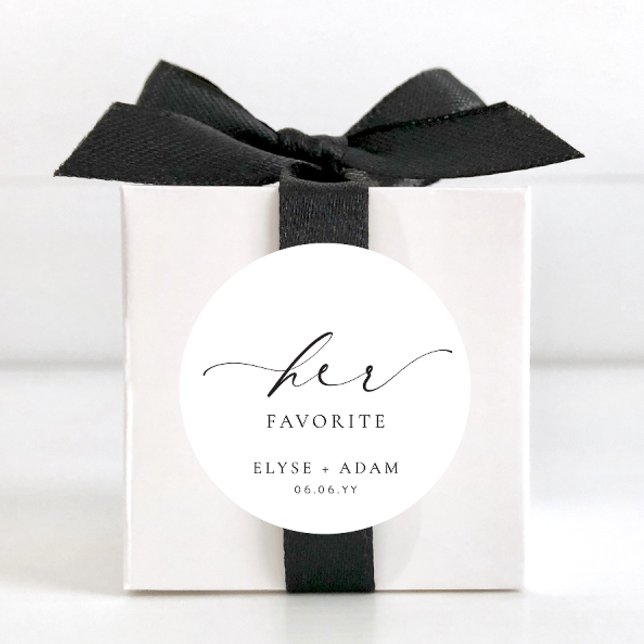 Autocollant rond classique Ellesmere Son préféré (Ellesmere Wedding Circle Stickers Her Favourite )