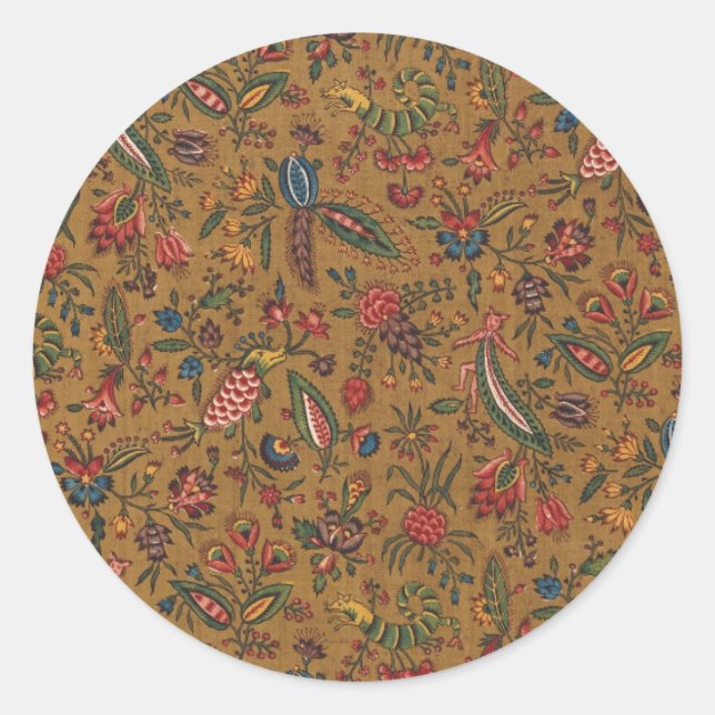 Autocollant Rond Classique Étiquette de Couronne F (Devant)