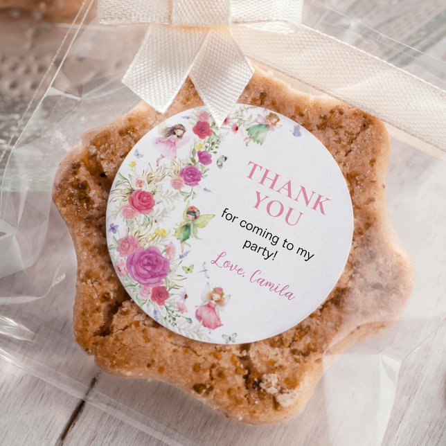 Autocollant rond classique Fairy Floral (Créateur téléchargé)