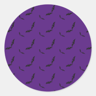 Autocollant rond classique Halloween/chauve-souris