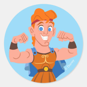 Autocollant rond classique Hercule trop mignon
