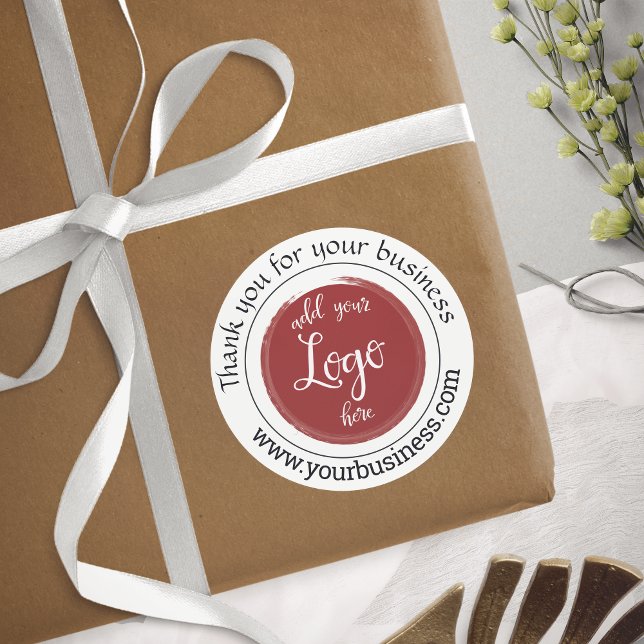 Autocollant rond classique Merci Logo élégant (Créateur téléchargé)