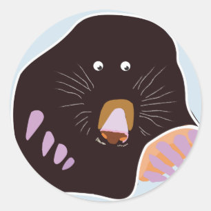 Autocollant rond classique Mole, brillant