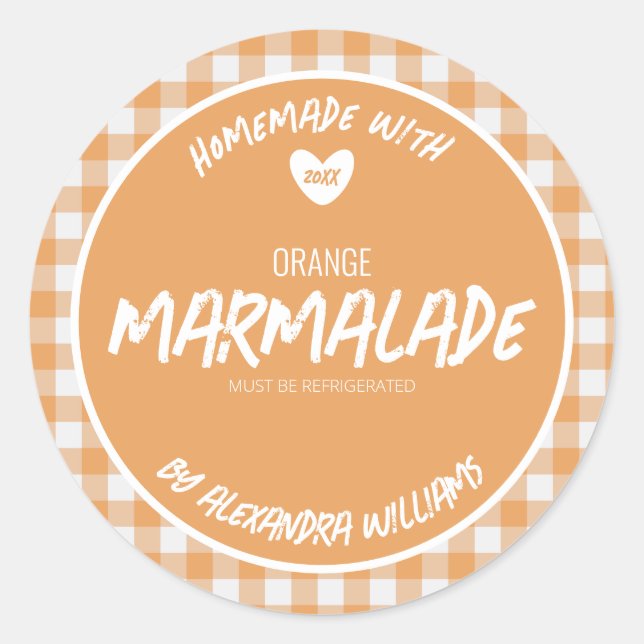 Autocollant rond classique Orange Marmalade maison (Devant)