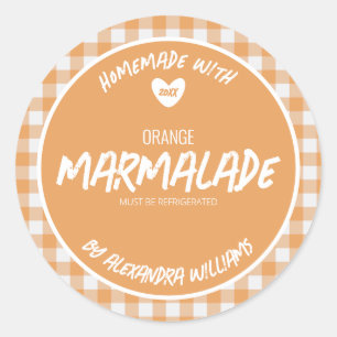 Autocollant rond classique Orange Marmalade maison