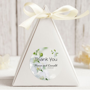 Autocollant Rond Classique Orchidée Élégante Douce