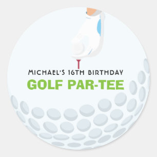 Autocollant rond classique pour anniversaire sur l