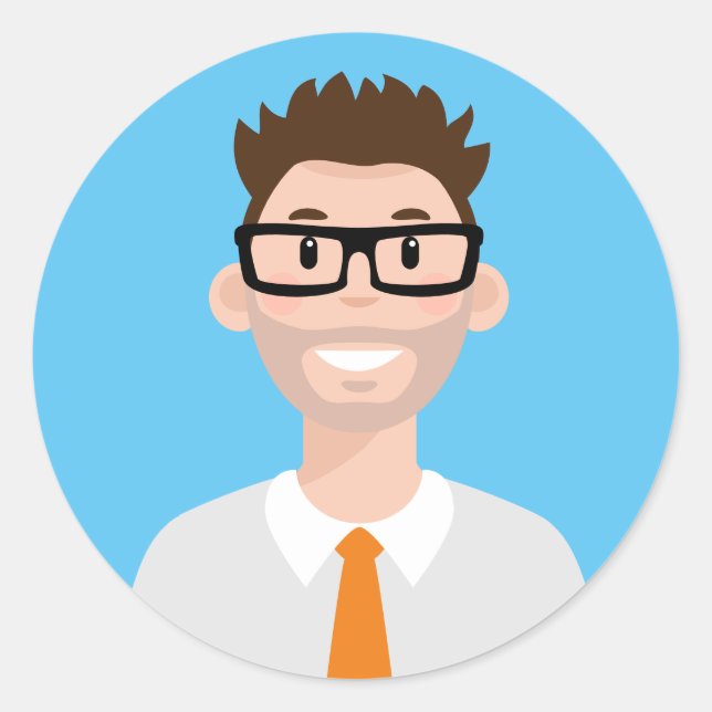 Autocollant rond classique professionnel Avatar (Devant)
