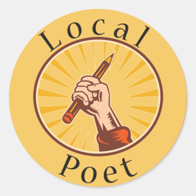 Autocollant rond de couverture de livre de poète (Devant)