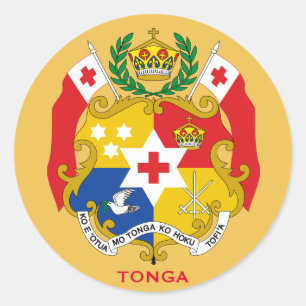 Autocollant rond de crête du Tonga
