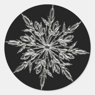 Autocollant rond de flocon de neige