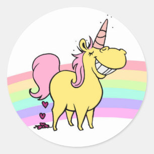 autocollant rond de licorne