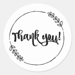 Autocollant rond de note de Merci