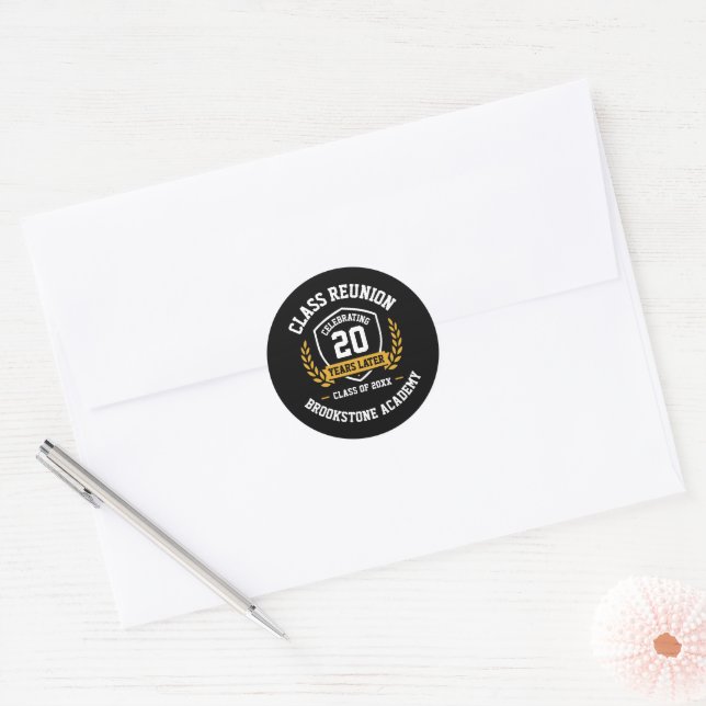 Autocollant Rond de Réunion de Classe Personnalisé (Enveloppe)