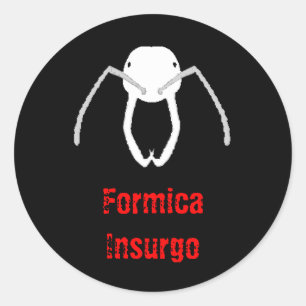 Autocollant rond de révolte de fourmis