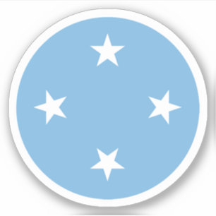 Autocollant Rond Drapeau de Micronésie