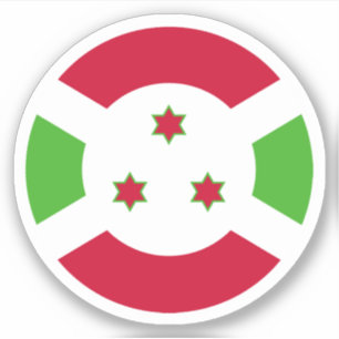 Autocollant Rond Drapeau du Burundi