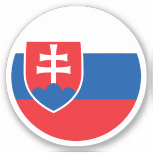 Autocollant Rond Drapeau Slovaquie