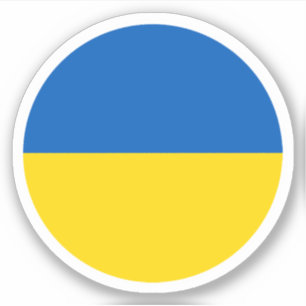 Autocollant rond drapeau ukrainien