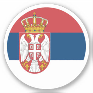 Autocollant rond du drapeau de la Serbie