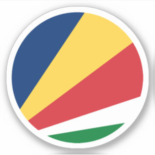 Autocollant rond du drapeau des Seychelles