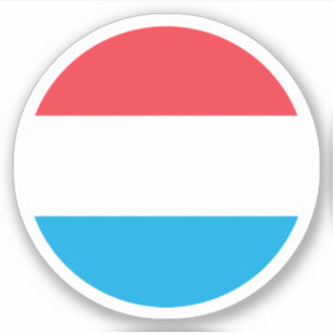 Autocollant Rond du Drapeau du Luxembourg