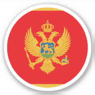 Autocollant rond du drapeau monténégrin
