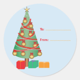 Autocollant Rond Étiquette de Cadeau d'Arbre de No