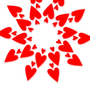 Autocollant rond étoile cœurs Saint-Valentin heure