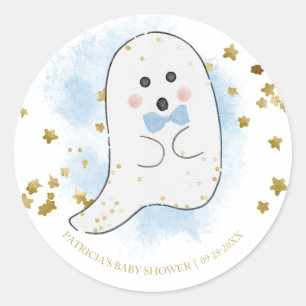Autocollant Rond Fête Prénatale Bébé Halloween Fan