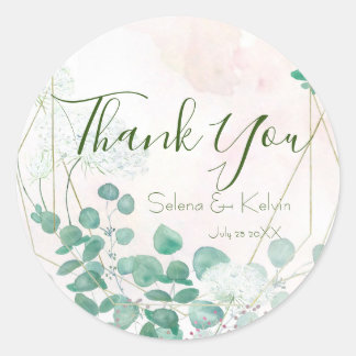 autocollant rond feuille eucalyptus