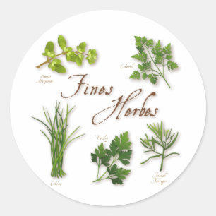 Autocollant rond fines herbes