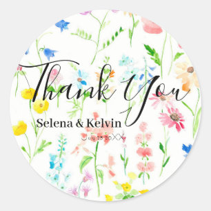 autocollant rond fleur sauvage collection