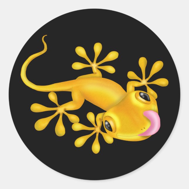 Autocollant rond Gecko Jaune (Devant)