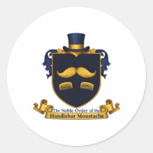 Autocollant Rond Gentleman Moustache en Guidon
