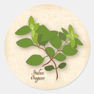 Autocollant rond italien Oregano