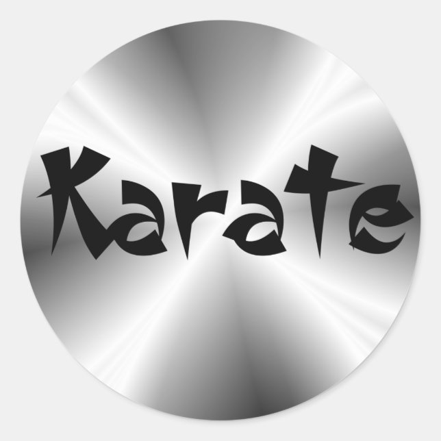 Autocollant rond Karate Argent Faux (Devant)
