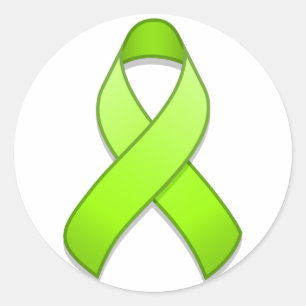 Autocollant rond Lime Green Awareness